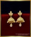 ERG1782 - First Quality White Stone Gold Plated Jhumkas Earrings Online