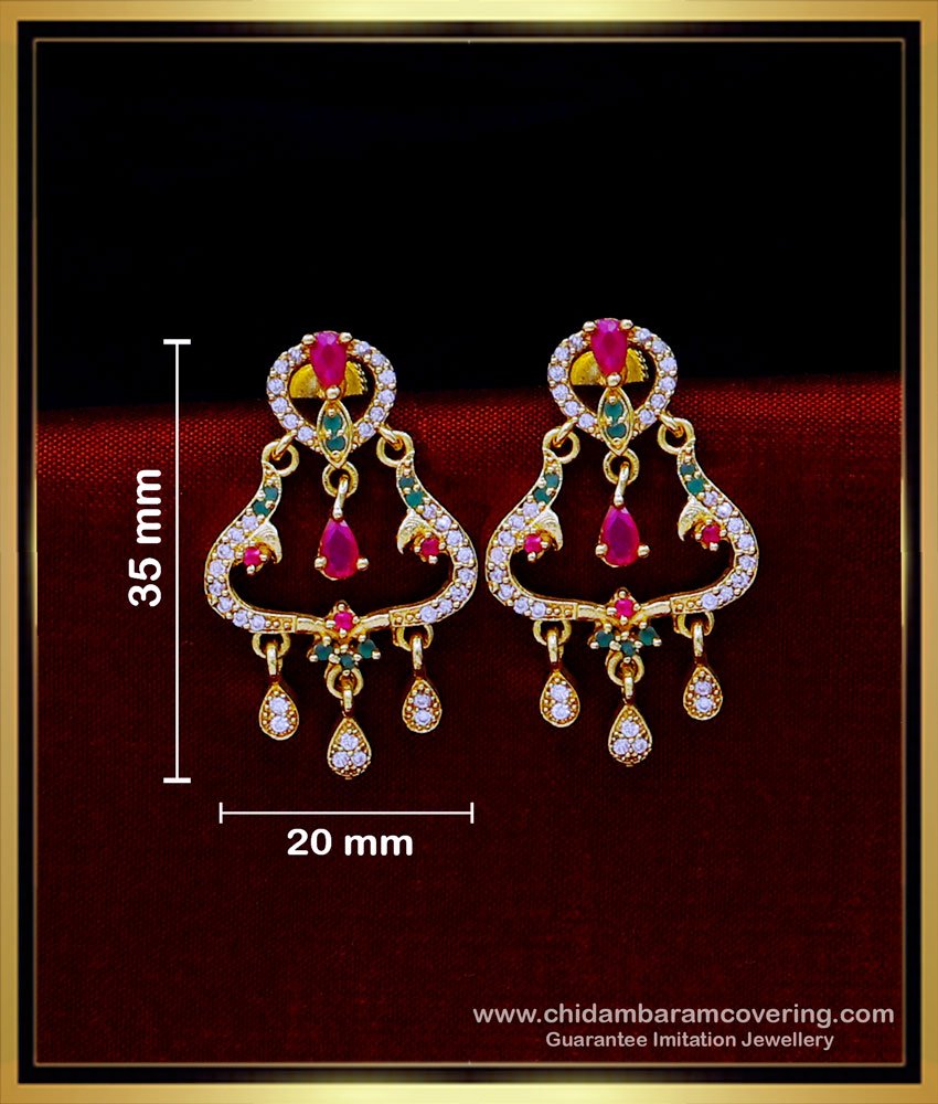 ERG1784 - Stylish Party Wear Stone Earrings Gold Designs for Women 