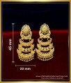 ERG1786 - Traditional South Indian 3 Layer Earrings for Bridal