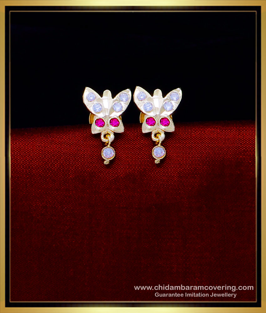 ERG1789 - 1 Gram Gold Butterfly Design Impon Stud Earrings Online