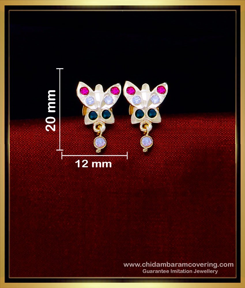 ERG1790 - Cute Daily Use Butterfly Design Stone Stud Earrings