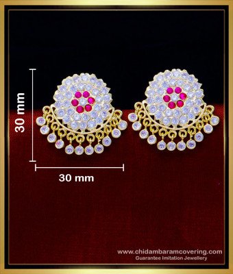 ERG1794 - Traditional Gold Design Stone Impon Stud Earrings Online 