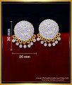 ERG1795 - Real Gold Design Impon White Stone Stud Earrings for Women 