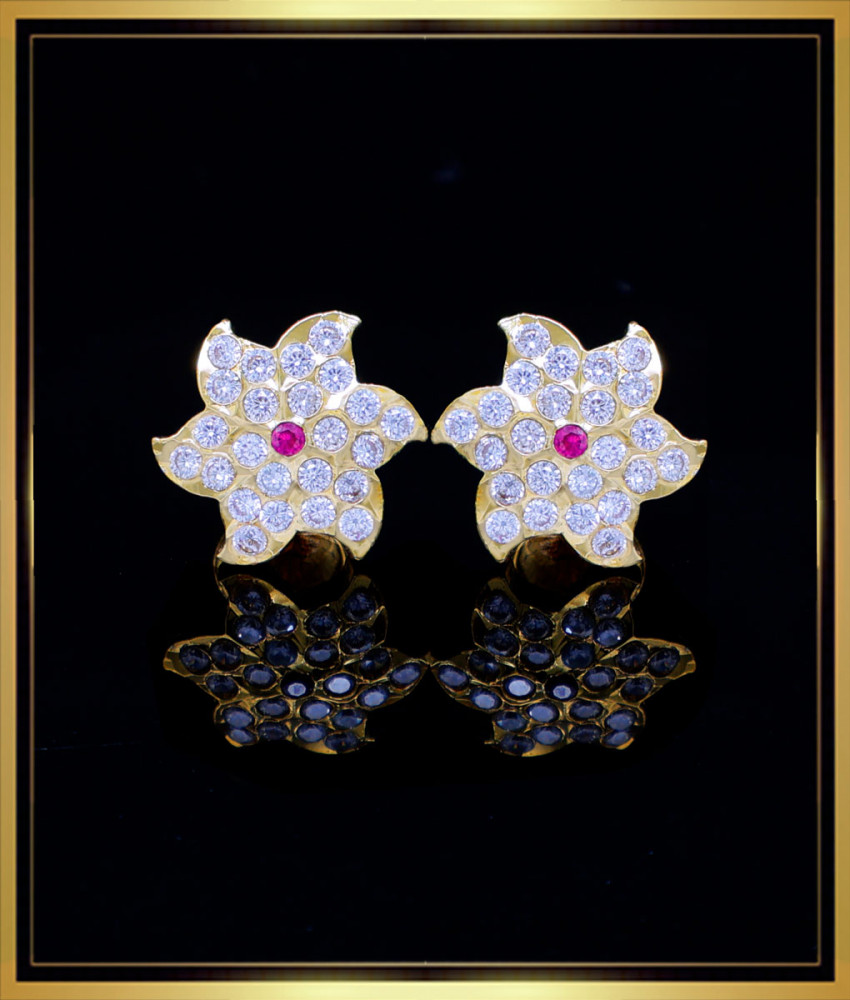 ERG1796 - Attractive Flower Design Panchaloha Impon Earrings Online