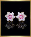 ERG1797 - Latest White and Pink Stone Gold Plated Impon Earrings Online