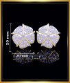 ERG1799 - Traditional Impon Stud White Stone Gold Earrings Design 