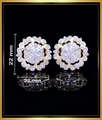 ERG1800 - Flower Design White Stone Impon Earrings Online Shopping
