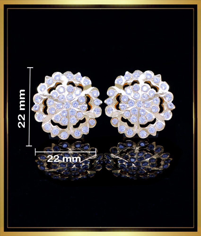 ERG1800 - Flower Design White Stone Impon Earrings Online Shopping