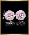 ERG1802 - Beautiful White and Pink Stone Impon Stud Earrings 