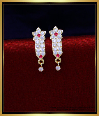 ERG1803 - Simple Daily Use White Stone Women Impon Kammal Design 