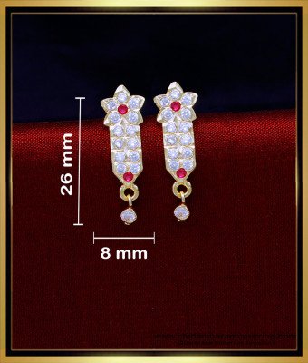 ERG1803 - Simple Daily Use White Stone Women Impon Kammal Design 