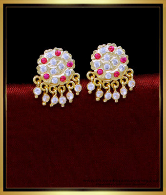 ERG1804 - Impon Stone Earrings South Indian Jewellery Online Shopping