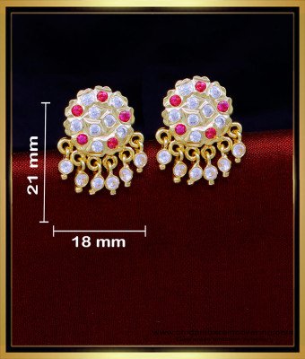 ERG1804 - Impon Stone Earrings South Indian Jewellery Online Shopping