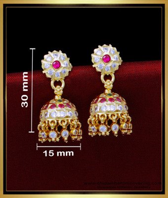 ERG1807 - Impon Small Jimikki Kammal Design Gold Plated Jewellery 