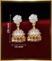 ERG1812 - Five Metal Jewellery White Stone Small Impon Jhumkas Design