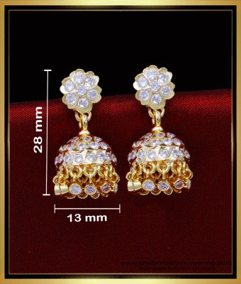 ERG1812 - Five Metal Jewellery White Stone Small Impon Jhumkas Design