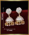 ERG1813 - Gold Plated White Stone Impon South Indian Jimiki Design