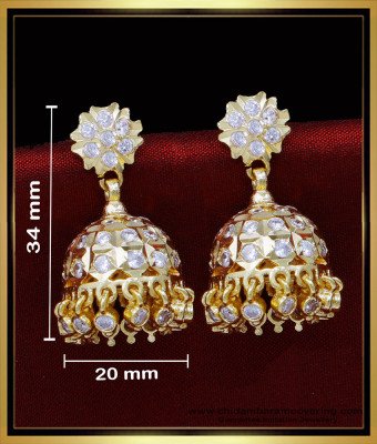ERG1814 - Real Gold Look White Stone Impon Jimiki Design for Wedding 