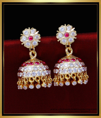 ERG1815 - Traditional Gold Jhumkas Designs Impon Jewellery Online