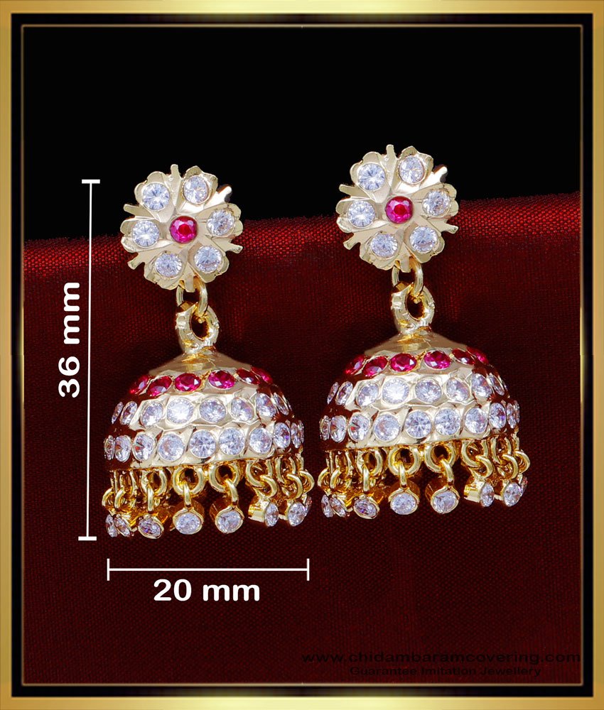 ERG1815 - Traditional Gold Jhumkas Designs Impon Jewellery Online