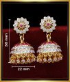 ERG1816 - Bridal Wear Gold Design Impon Big Stone Jhumkas Online Shopping