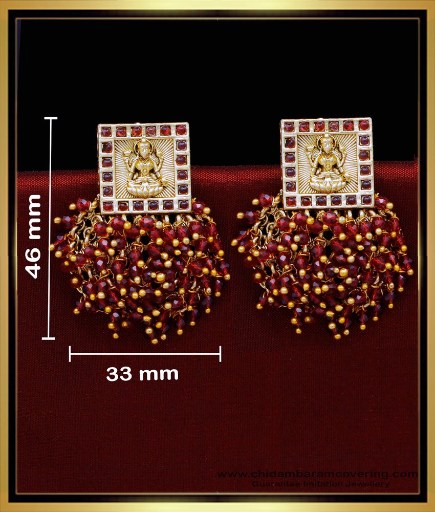 ERG1817 - Latest Lakshmi Design Antique Beads Earrings for Women