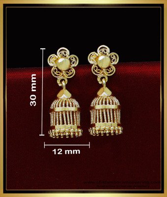 ERG1821 - South Indian Gold Jhumka Design Gold Plated Jewellery 