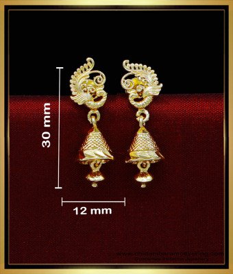 ERG1824 - Latest Peacock Design Earrings Traditional Jhumkas Online 