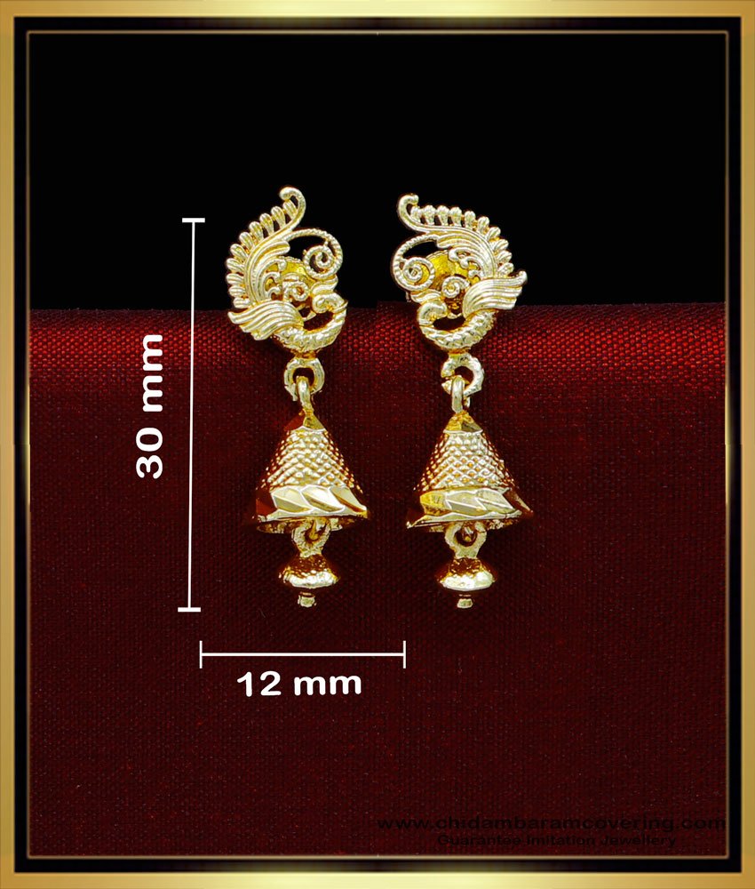 ERG1824 - Latest Peacock Design Earrings Traditional Jhumkas Online 