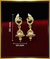 ERG1825 - Peacock Design Daily Use Small Gold Jhumka Design Online
