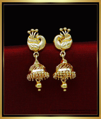 ERG1827 - New Gold Design One Gram Gold Jhumkas Online Shopping