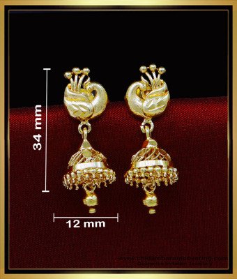 ERG1827 - New Gold Design One Gram Gold Jhumkas Online Shopping