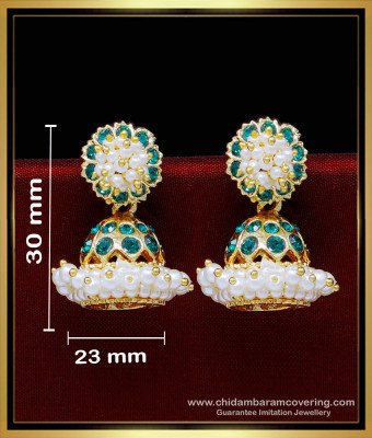 ERG1831 - First Quality Green Stone and Pearl Jimikki Design Online