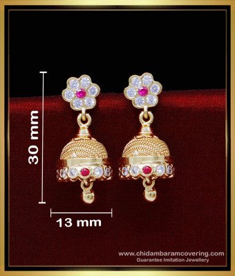 ERG1837 - Impon Daily Wear Gold Earrings Designs Jimiki Online