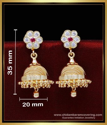 ERG1838 - Gold Jhumka Earrings Impon Indian Jhumkas Online Shopping