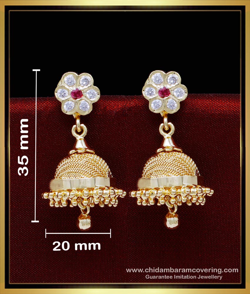 ERG1838 - Gold Jhumka Earrings Impon Indian Jhumkas Online Shopping