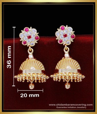 ERG1839 - Beautiful Gold Jhumka Earrings Impon 1gm Gold Plated Jewellery
