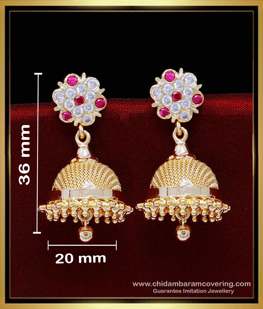 ERG1839 - Beautiful Gold Jhumka Earrings Impon 1gm Gold Plated Jewellery
