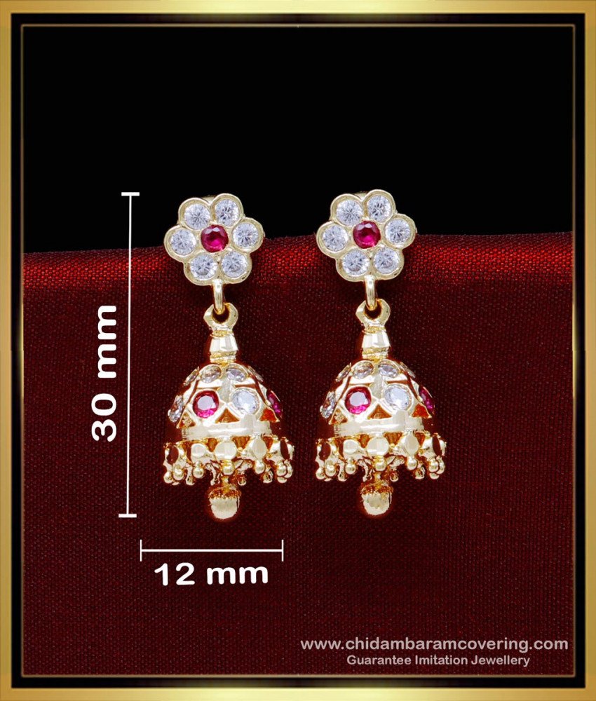 ERG1840 - Impon Daily Use Small Jhumka Design Gold Earrings Online