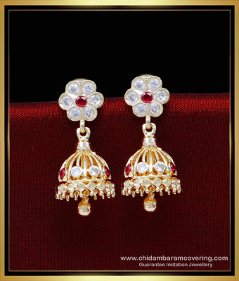 ERG1841 - Simple Small Impon Jhumkas Gold Plated Jewellery Online