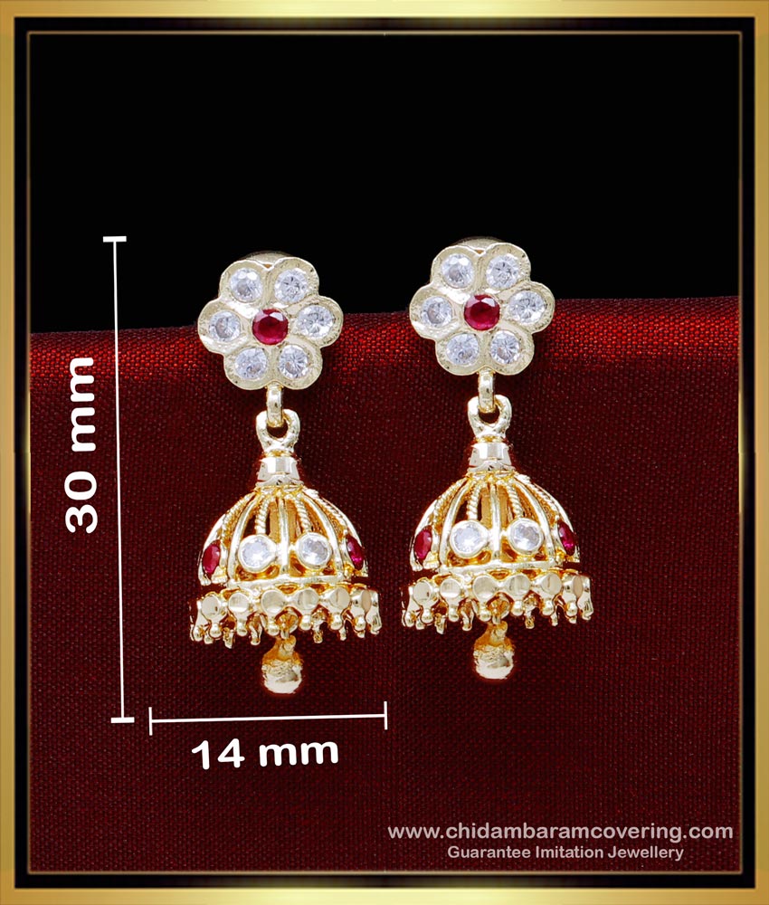 ERG1841 - Simple Small Impon Jhumkas Gold Plated Jewellery Online