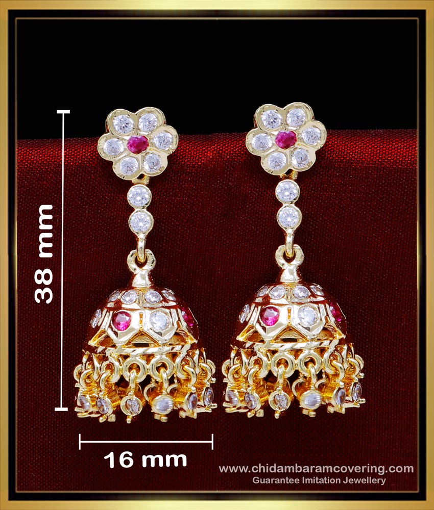 ERG1843 - Bridal Gold Jhumka Design Latest Impon Jewellery Online