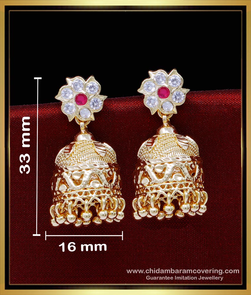 ERG1846 - New Model Impon Simple Gold Jimikki Kammal Designs 