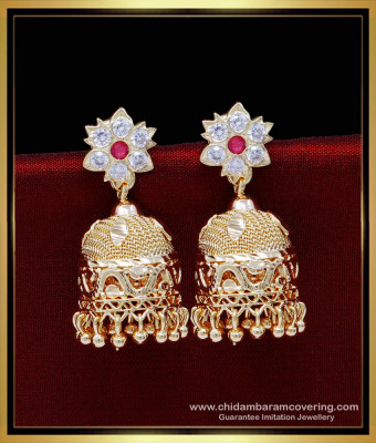 ERG1847 - South Indian Jewellery Impon Jhumkas Online Shopping India