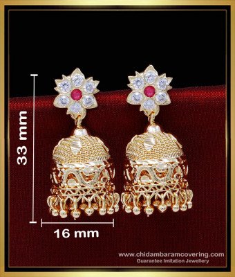 ERG1847 - South Indian Jewellery Impon Jhumkas Online Shopping India