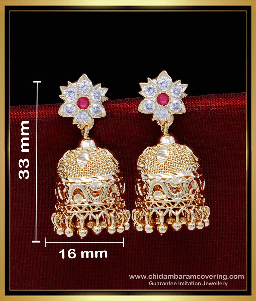 ERG1847 - South Indian Jewellery Impon Jhumkas Online Shopping India