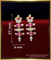 ERG1851 - New Arrival White and Pink Stone Impon Earrings for Girls