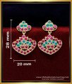 ERG1852 - Beautiful Impon Ruby Emerald Earrings Design Online