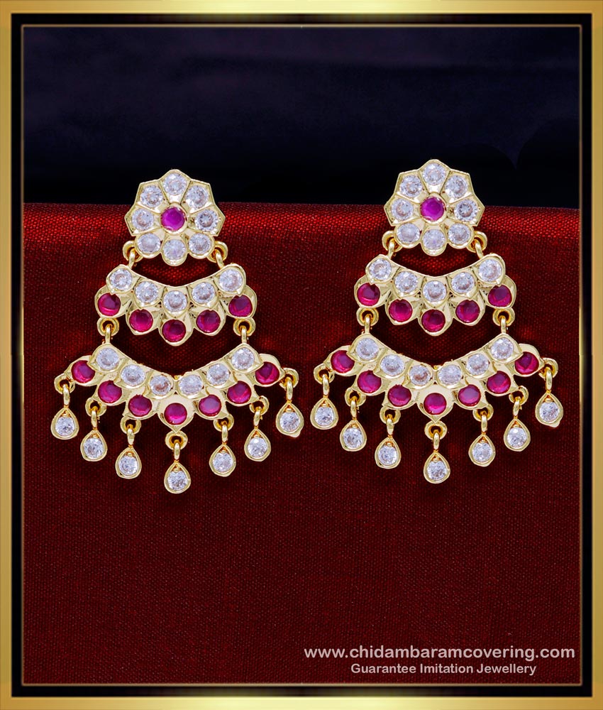 ERG1854 - First Quality Impon Stylish Daily Wear Gold Earrings Design