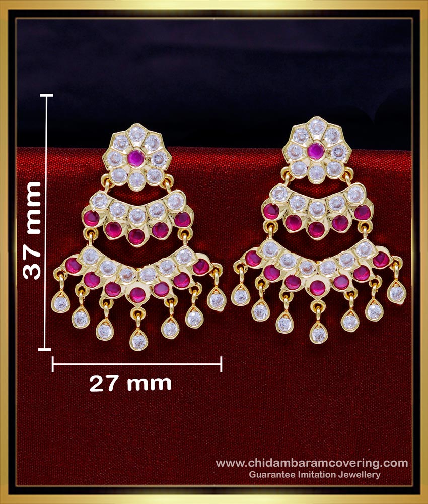 ERG1854 - First Quality Impon Stylish Daily Wear Gold Earrings Design